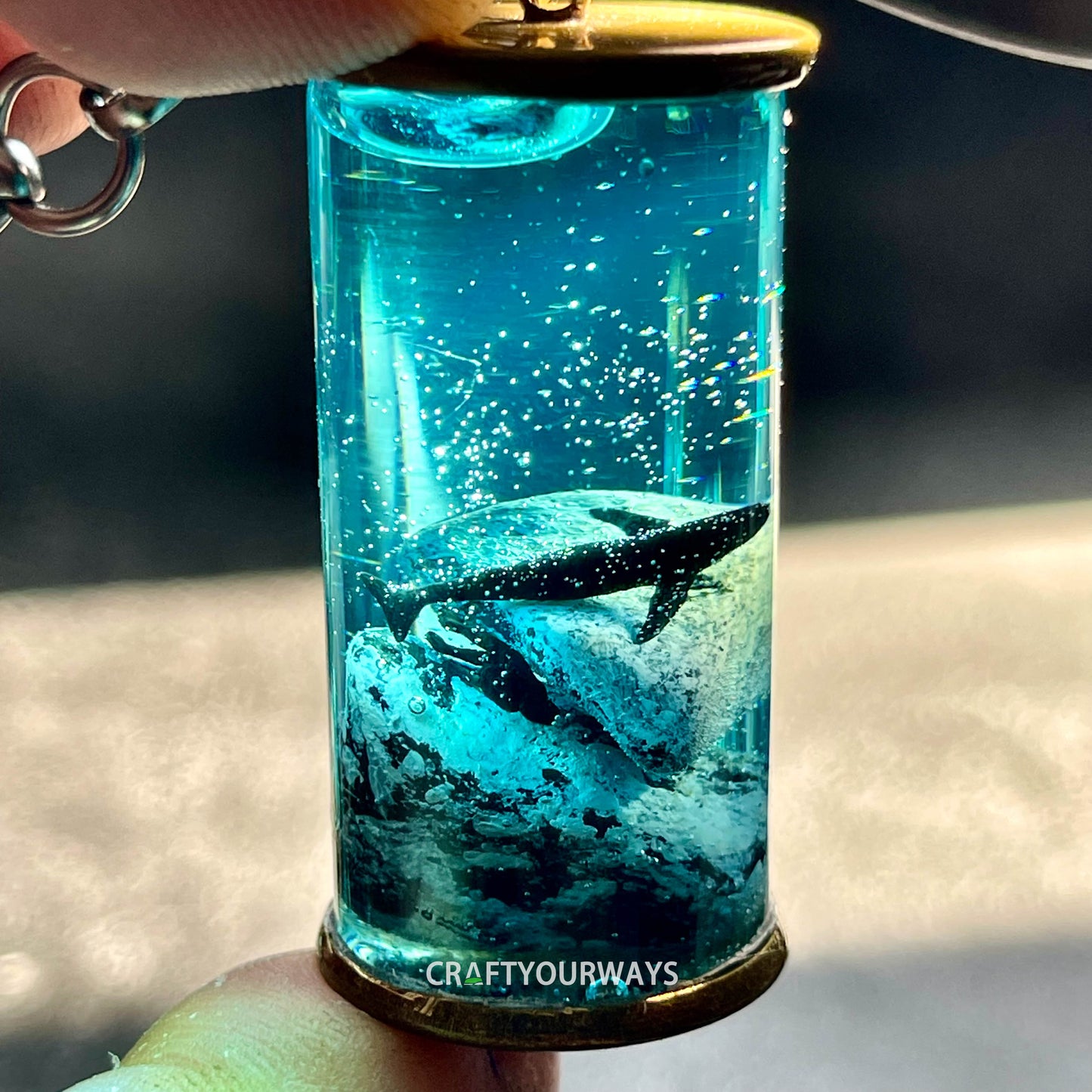 Whale Swimming in the Ocean Pendant Necklace