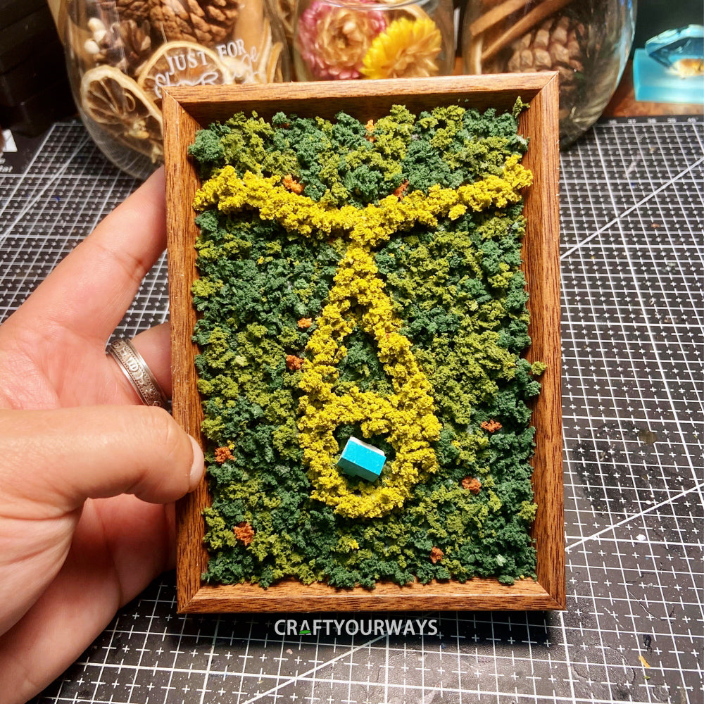 Miniature Forest Necklace Scene Framed in a Picture Frame